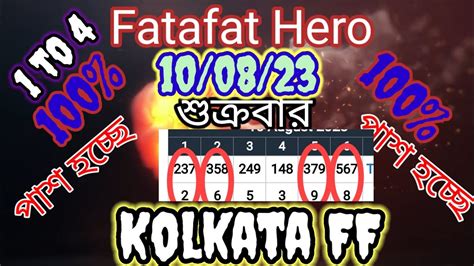 Kolkata FF Fatafat Tips Today Aug [2024] .
